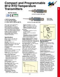 Thumbnail of document Data Sheet - M12TXC RTD probes w/ 4 to 20mA Analog Output & Mounting Threads
